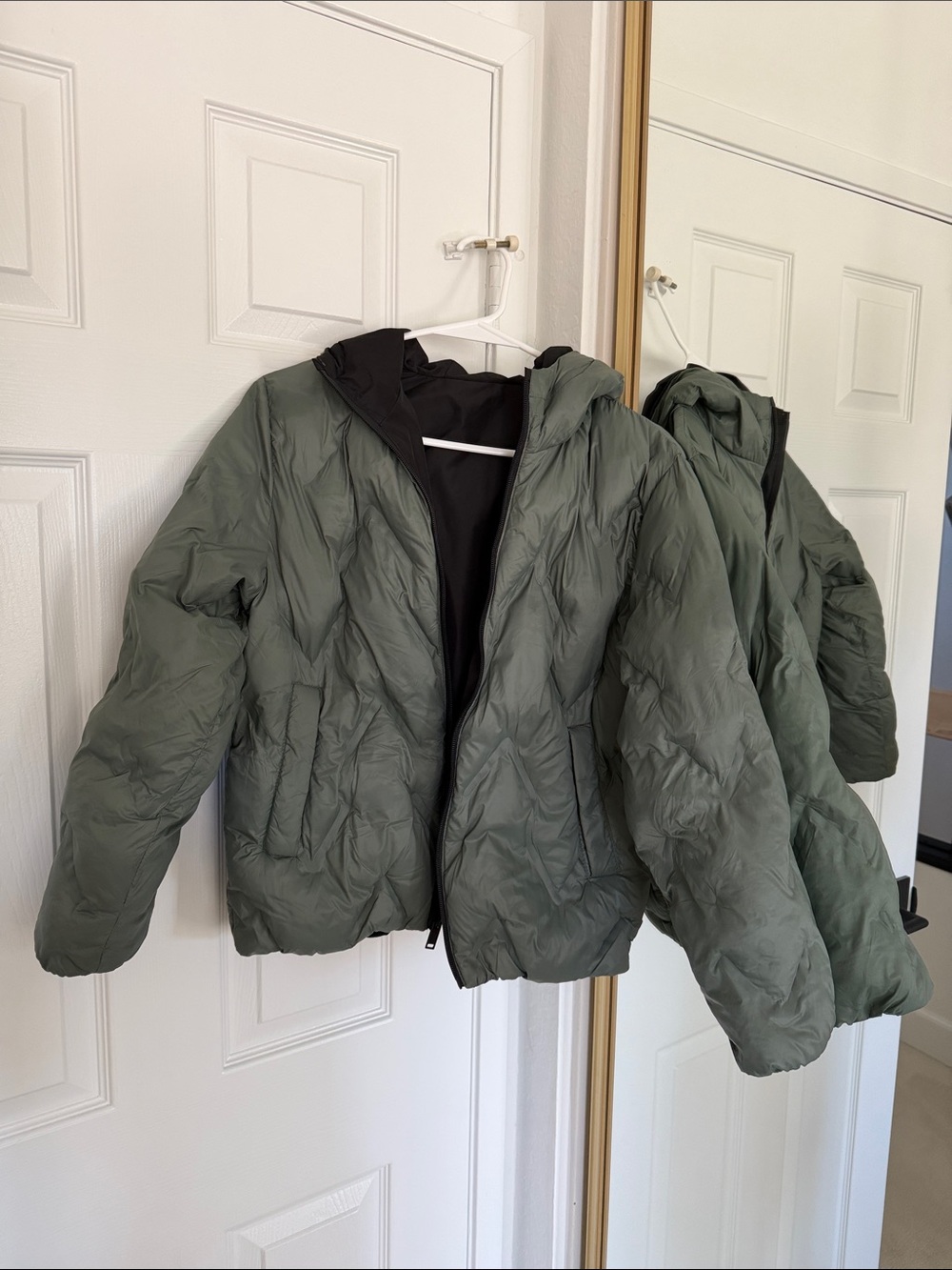 Zara Kids Olive Green Hooded Puffer Jacket